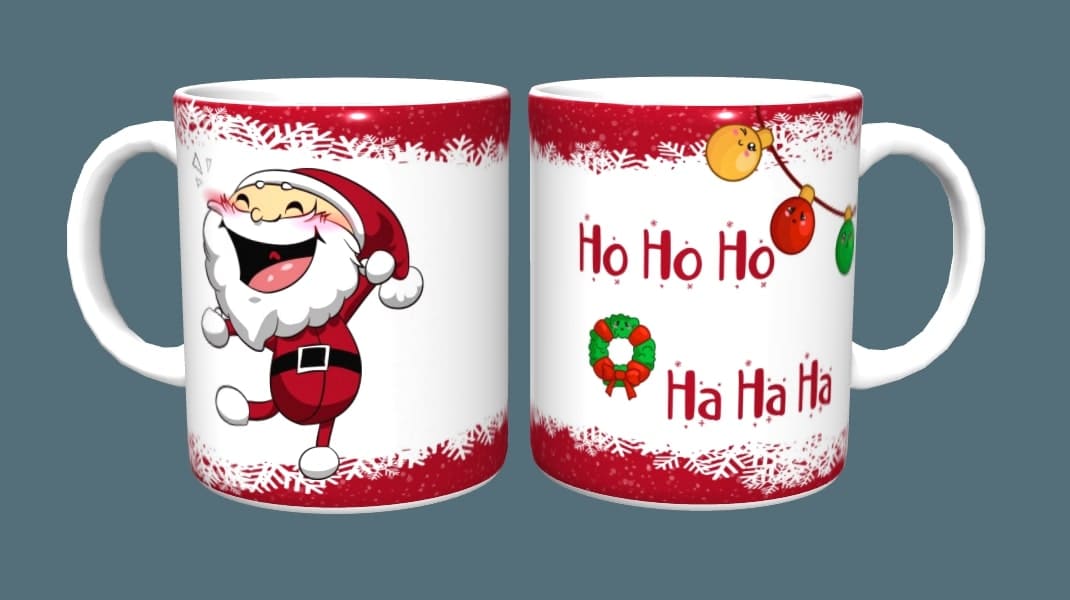 Plantilla para taza de Navidad - Papá Noel