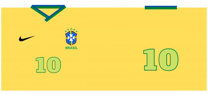 Plantilla para tazas: Brasil - Fútbol - Copa del Mundo - Deportes