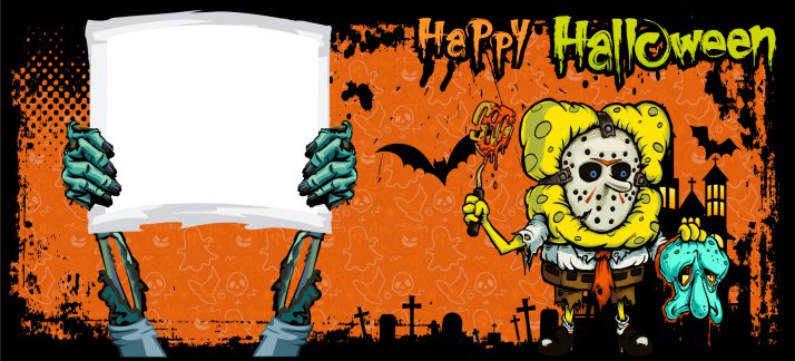 Plantilla para tazas: Halloween, Bob Esponja - Animes y Dibujos Animados