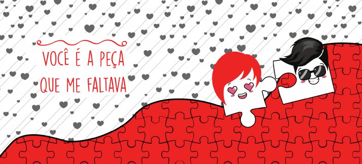 Plantilla para tazas: Día de San Valentín: eres la pieza que me faltaba - Enamorados