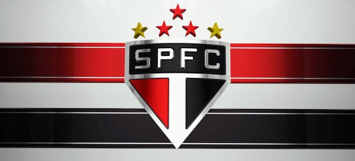 Plantilla para tazas: São Paulo - bandera a rayas con escudo 3D - Deportes