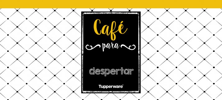 Plantilla para tazas: Tupperware - Café para despertar (franja amarilla) - Cómicas