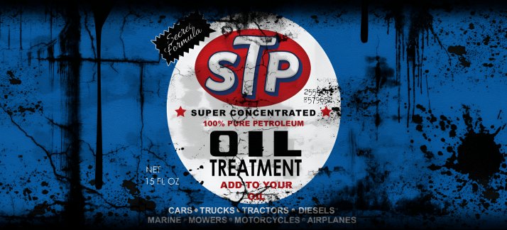Plantilla para tazas: Lata de aceite, STP super concentrado - aceite para motor - Cómicas