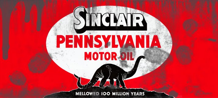 Plantilla para tazas: Lata de aceite, Sinclair - aceite para motor de Pensilvania - Cómicas