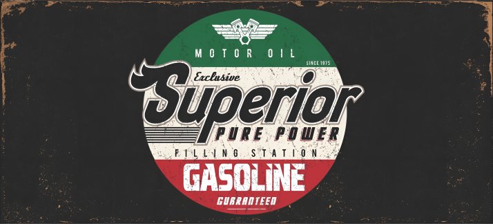 Plantilla para tazas: Lata de aceite, Gasoline Superior - aceite para motor exclusivo - Cómicas