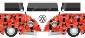 Plantilla similar: Kombi roja con estampados de Coca-Cola, Volkswagen